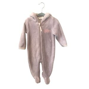 My 1st Years Gray Addison Onsie Footie Hooded Pajamas 6-9 Months
